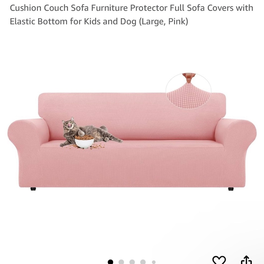 Pink Couch Covers + 2 Chair Covers